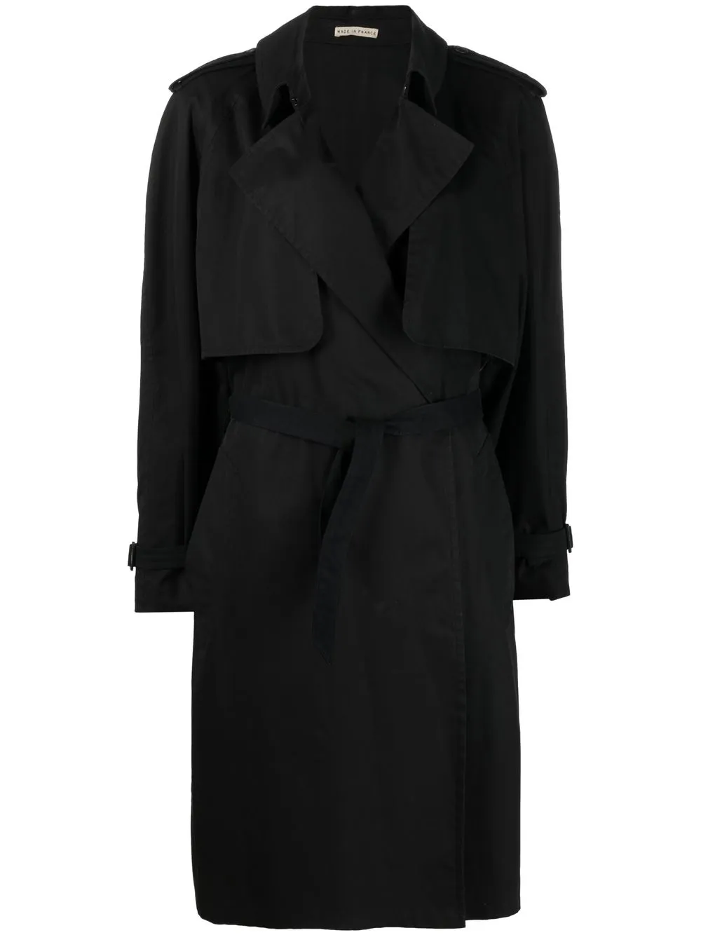

Hermès gabardina con cinturón 2003 pre-owned - Negro