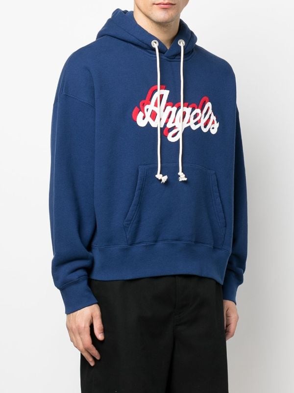 LOGO ZIP HOODIE in blue - Palm Angels® Official