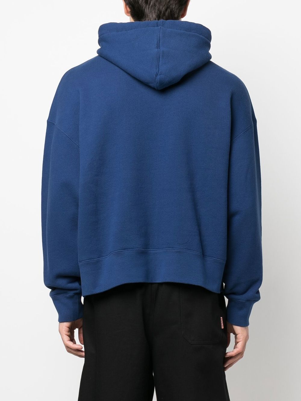 Shop Palm Angels Double Logo Hoodie In Blue