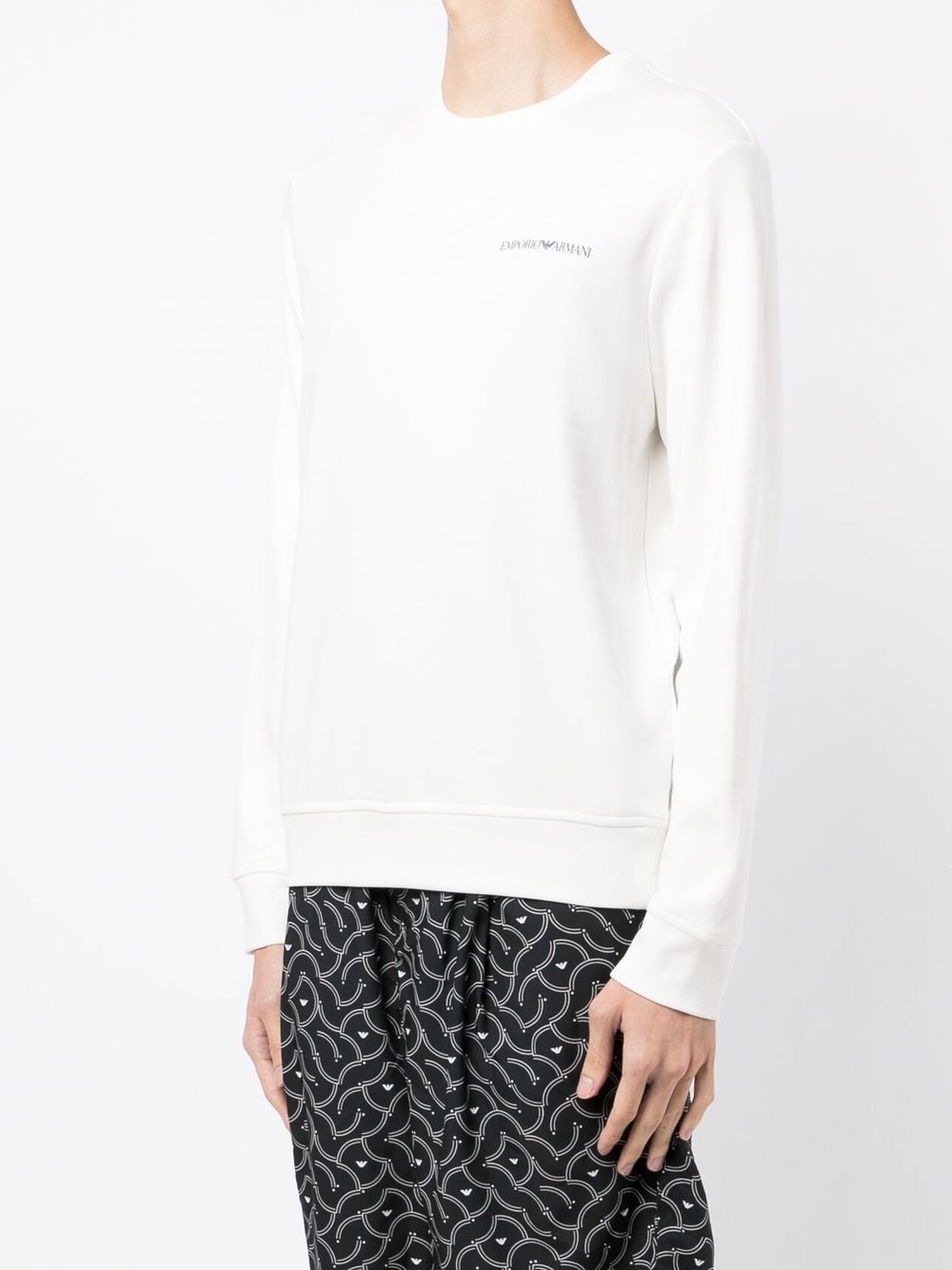 Shop Emporio Armani Logo-print Cotton Sweatshirt In 白色