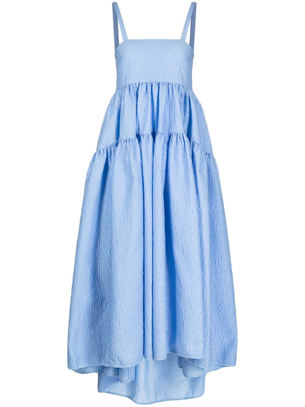 

Cecilie Bahnsen ruched sleeveless midi dress - Blue