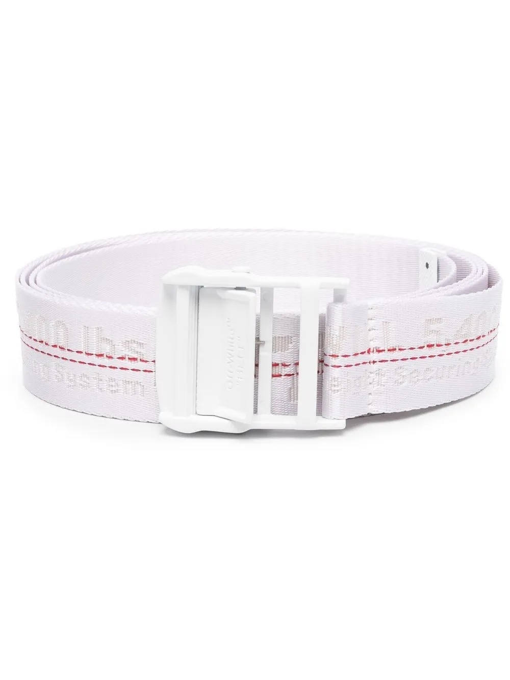 Off-white Buckle-fastening Industrial Belt In White