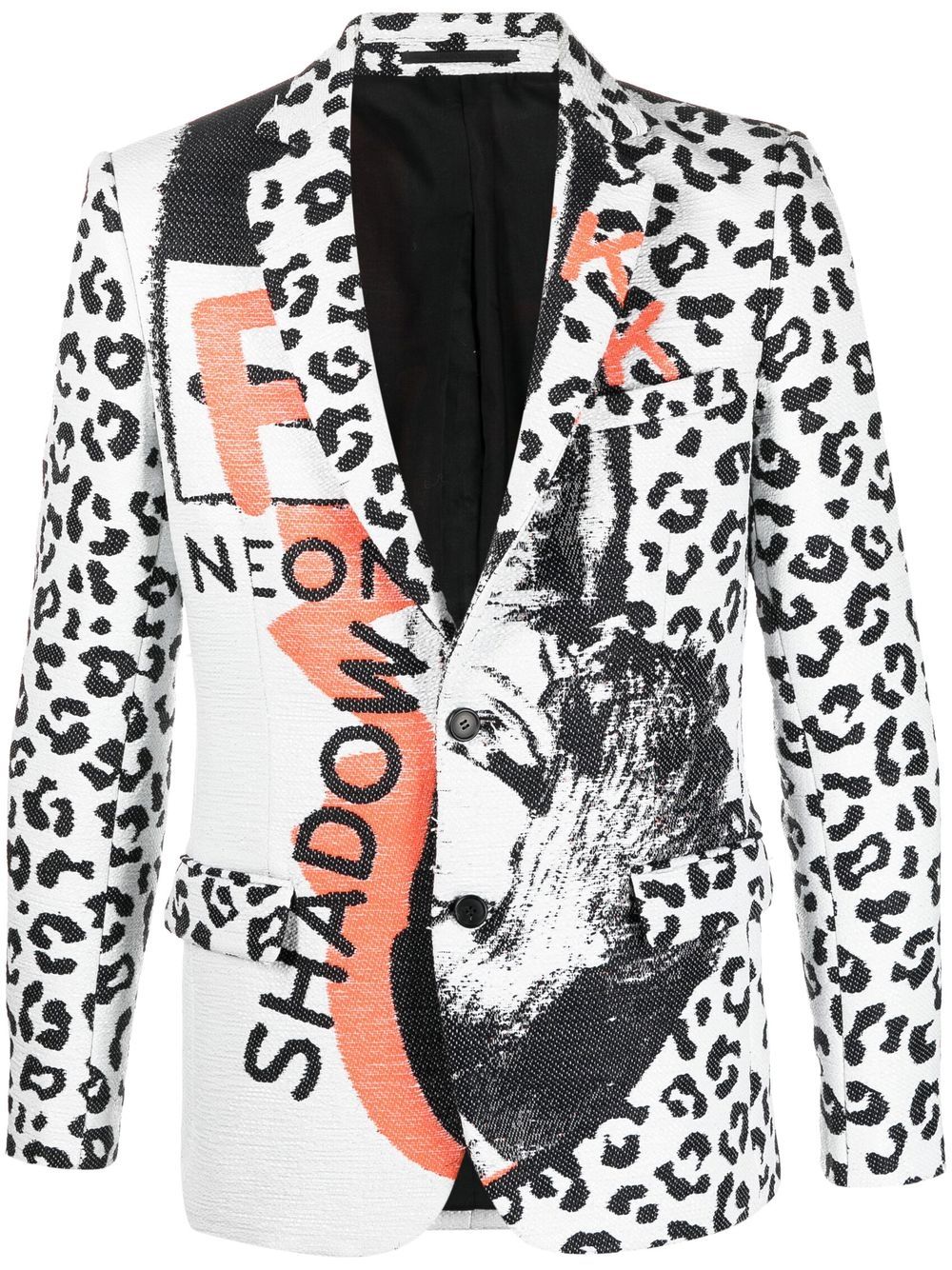 

Walter Van Beirendonck blazer con botones y estampado de leopardo - Blanco