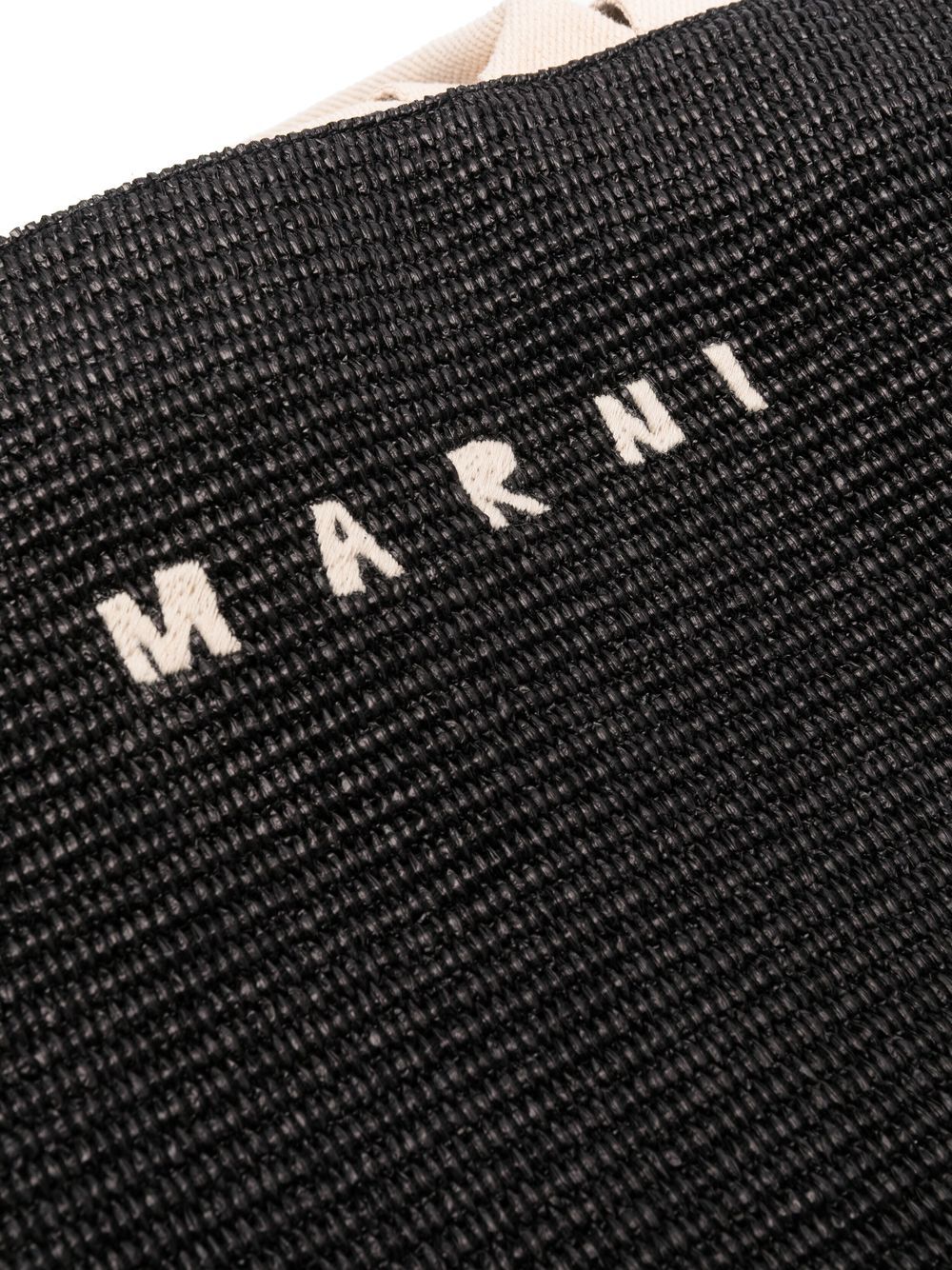 Shop Marni Embroidered-logo Tote Bag In Black