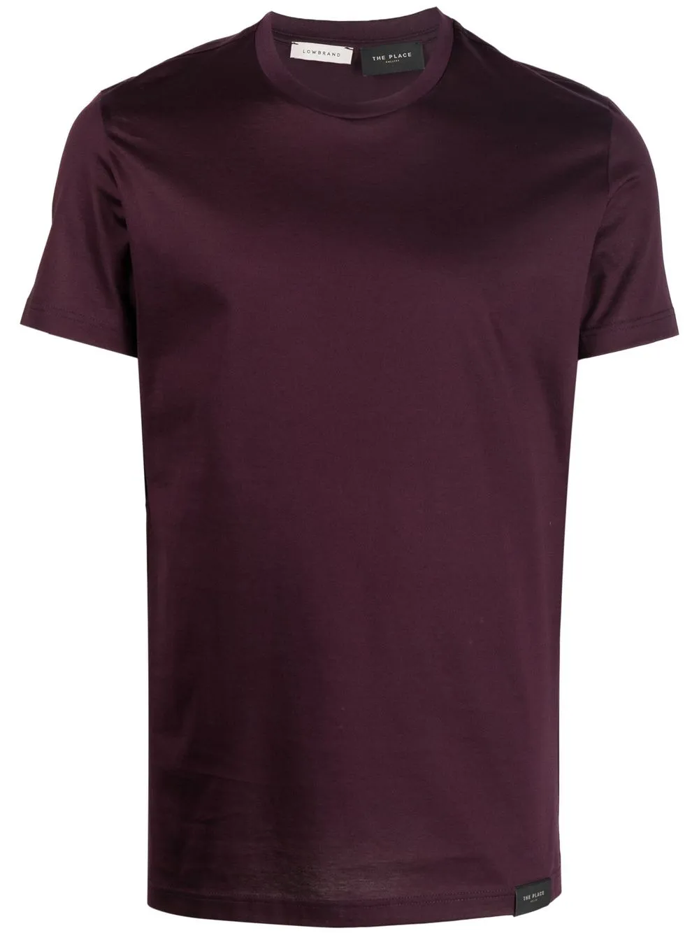 Low Brand B134 Basic T-shirt In Bordeaux Cotton In Purple