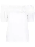 LIU JO off-shoulder embroidered blouse - White