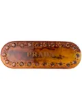 Prada logo-lettering hair clip - Brown