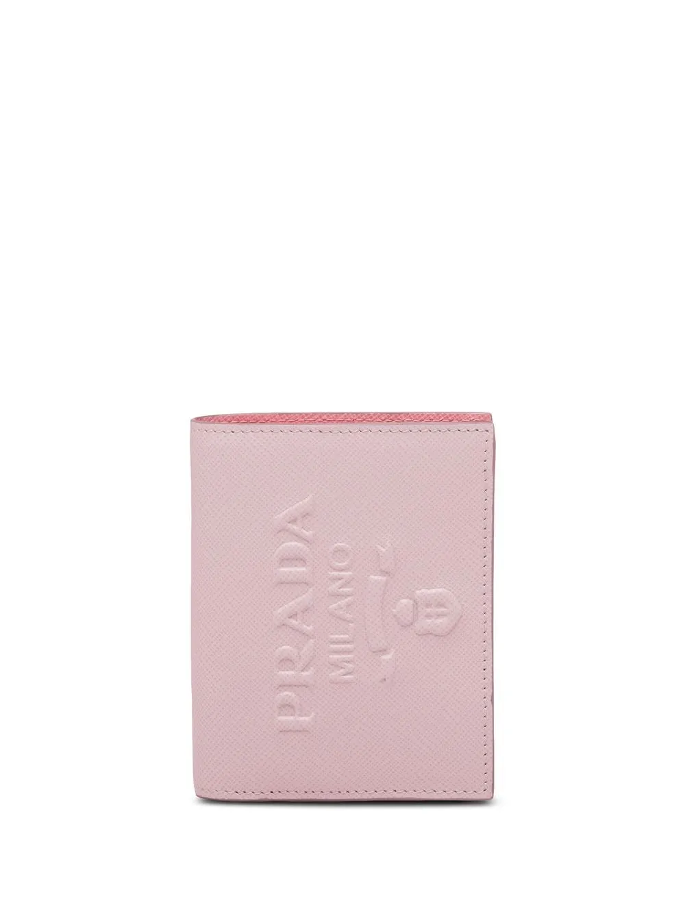 

Prada cartera compacta con logo en relieve - Rosado