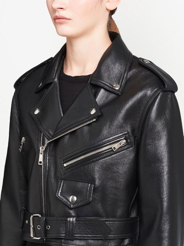 Louis Vuitton black Leather Boxy Biker Jacket