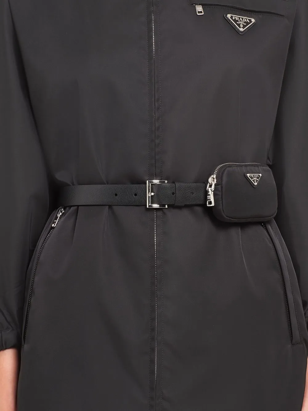 Prada Heuptas met logoplakkaat - Zwart