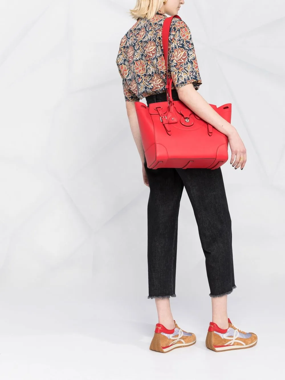 Ralph Lauren Collection Handtasche Mit Schnallenverschluss   Rot 