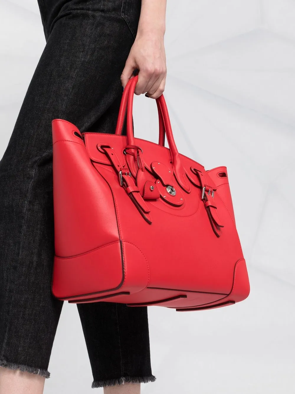  Ralph Lauren Collection Handtasche Mit Schnallenverschluss   Rot 