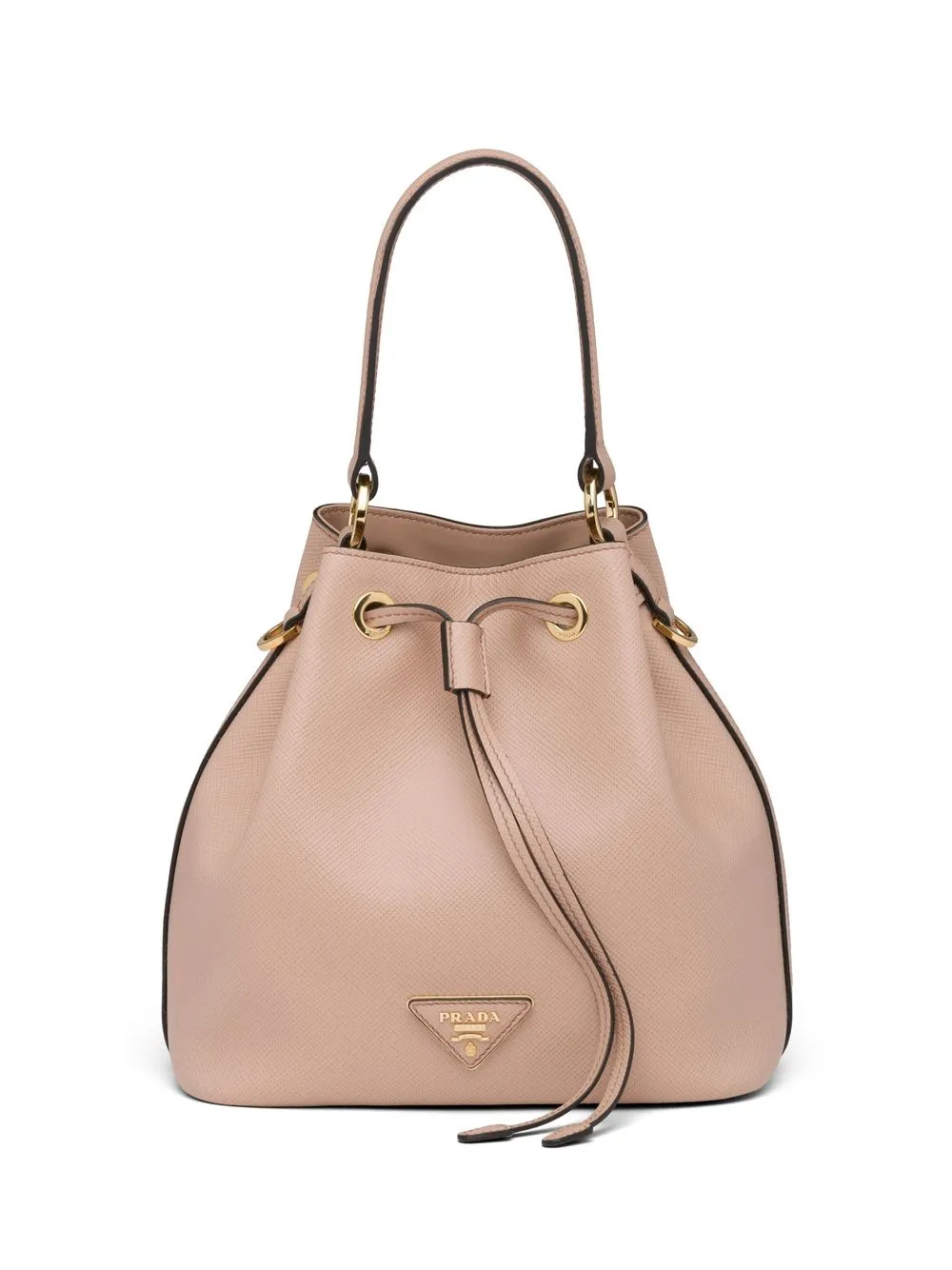 

Prada small logo plaque bucket bag - Pink