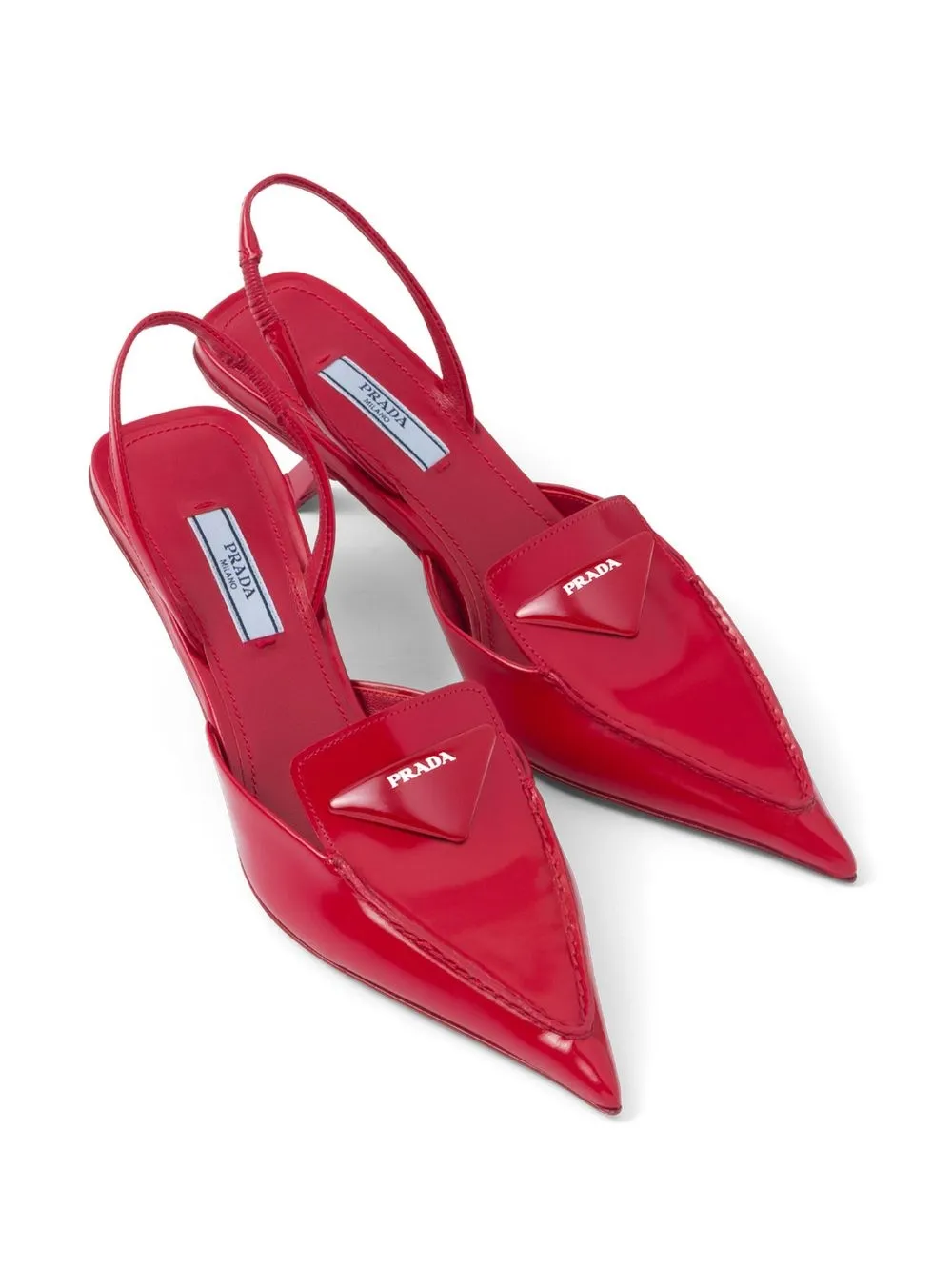 Prada 55mm pointed-toe Slingback Pumps | Red | FARFETCH