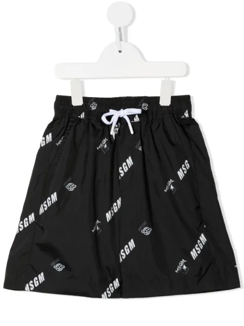 MSGM Kids bermuda à logo imprimé 