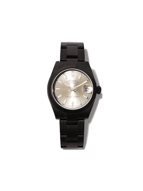 Minds MINDS ROLEX OYSTER PERPETUAL 31MM BLCK DLC CHAMPAGNE FACE WA