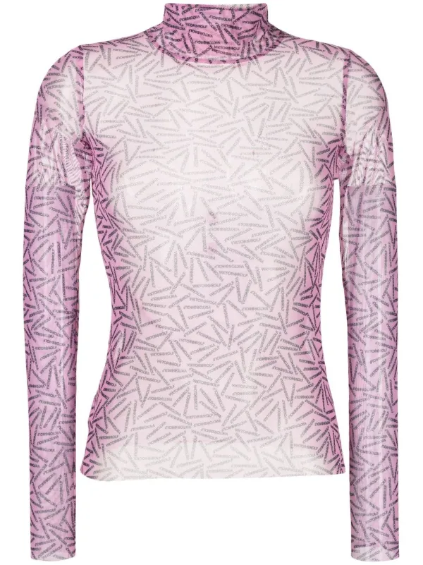 Viktor & Rolf semi-sheer logo-print Top | Pink | FARFETCH LB Viktor & Rolf semi-sheer logo-print Top | Pink | FARFETCH LB