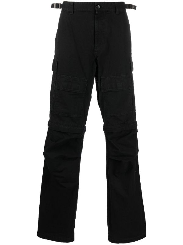 Black Front Pocket Strap Cargo Trousers, Womens Trousers