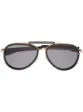 DSQUARED2 EYEWEAR pilot-frame logo-debossed sunglasses - Black