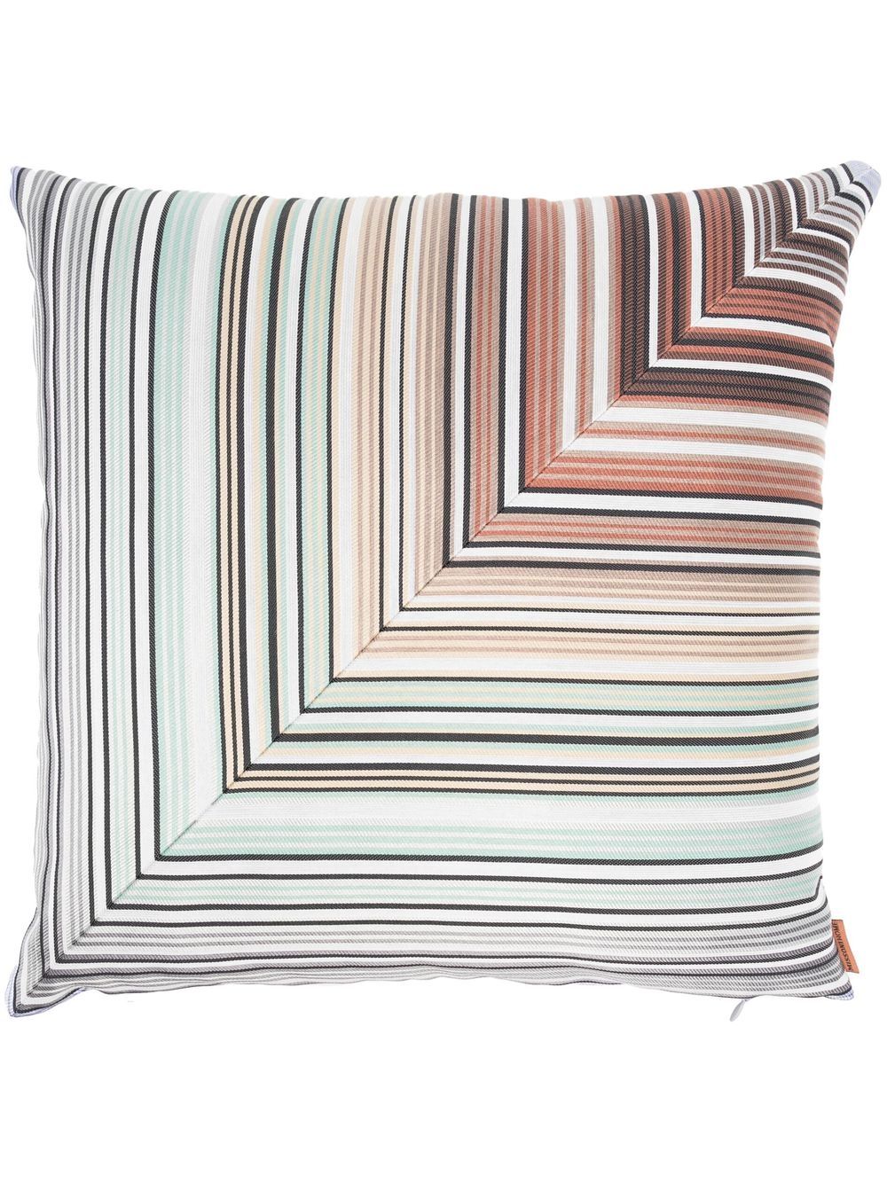 Missoni Striped Cotton-down Cushion In Nude