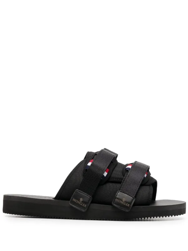 Moncler logo detail touch strap Sandals Black FARFETCH CA