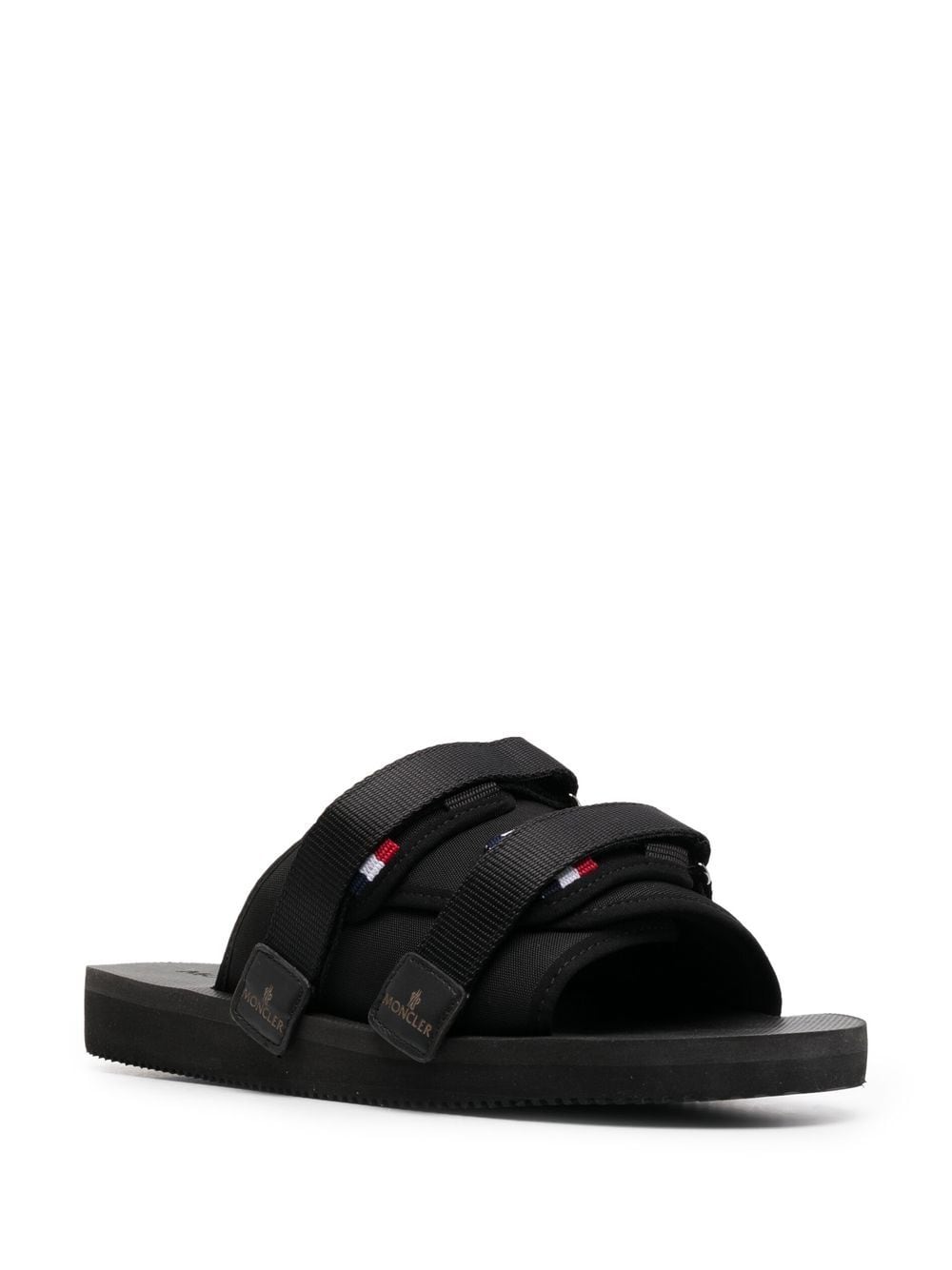 Shop Moncler Logo-detail Touch-strap Sandals In Black