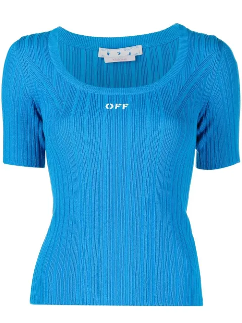 Off-White top tejido con logo estampado