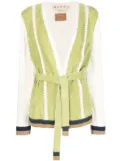 Marni two-tone belted jacket - Green