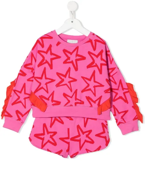 Stella McCartney Kids بدلة رياضية قصيرة بكرانيش وطبعة نجمة