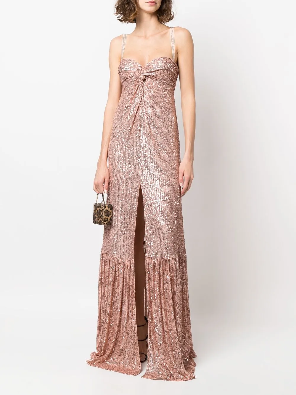 Elisabetta Franchi Avondjurk met pailletten - Roze