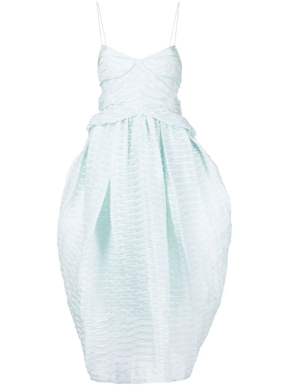 

Cecilie Bahnsen vestido midi acampanado - Azul