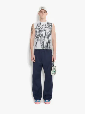TOM OF FINLAND - FITTED SLEEVELESS TANK TOP in white | JW Anderson