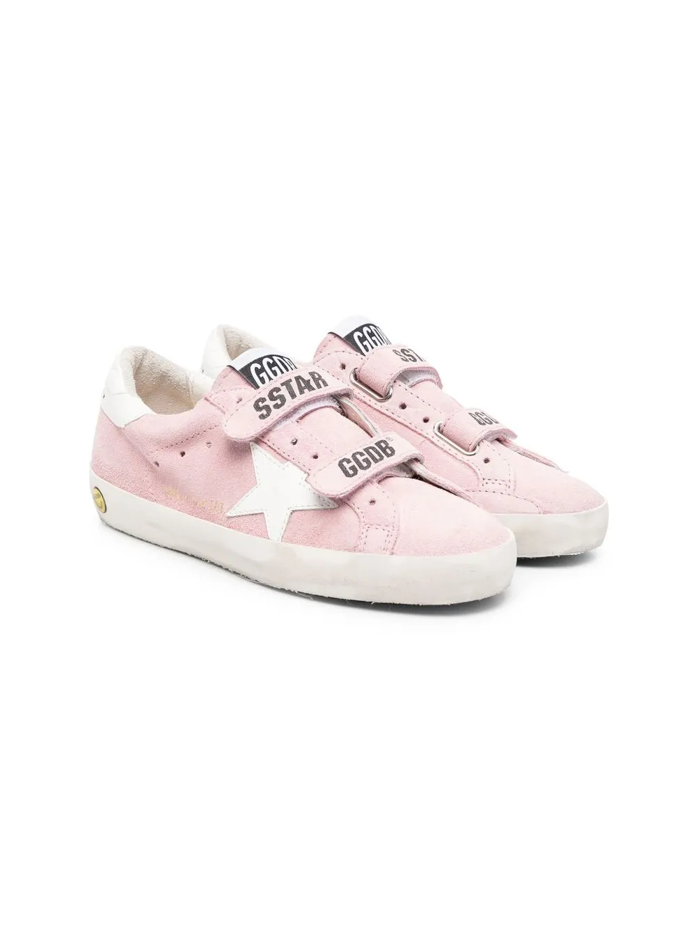 

Golden Goose Kids tenis con cierre autoadherente y logo estampado - Rosado