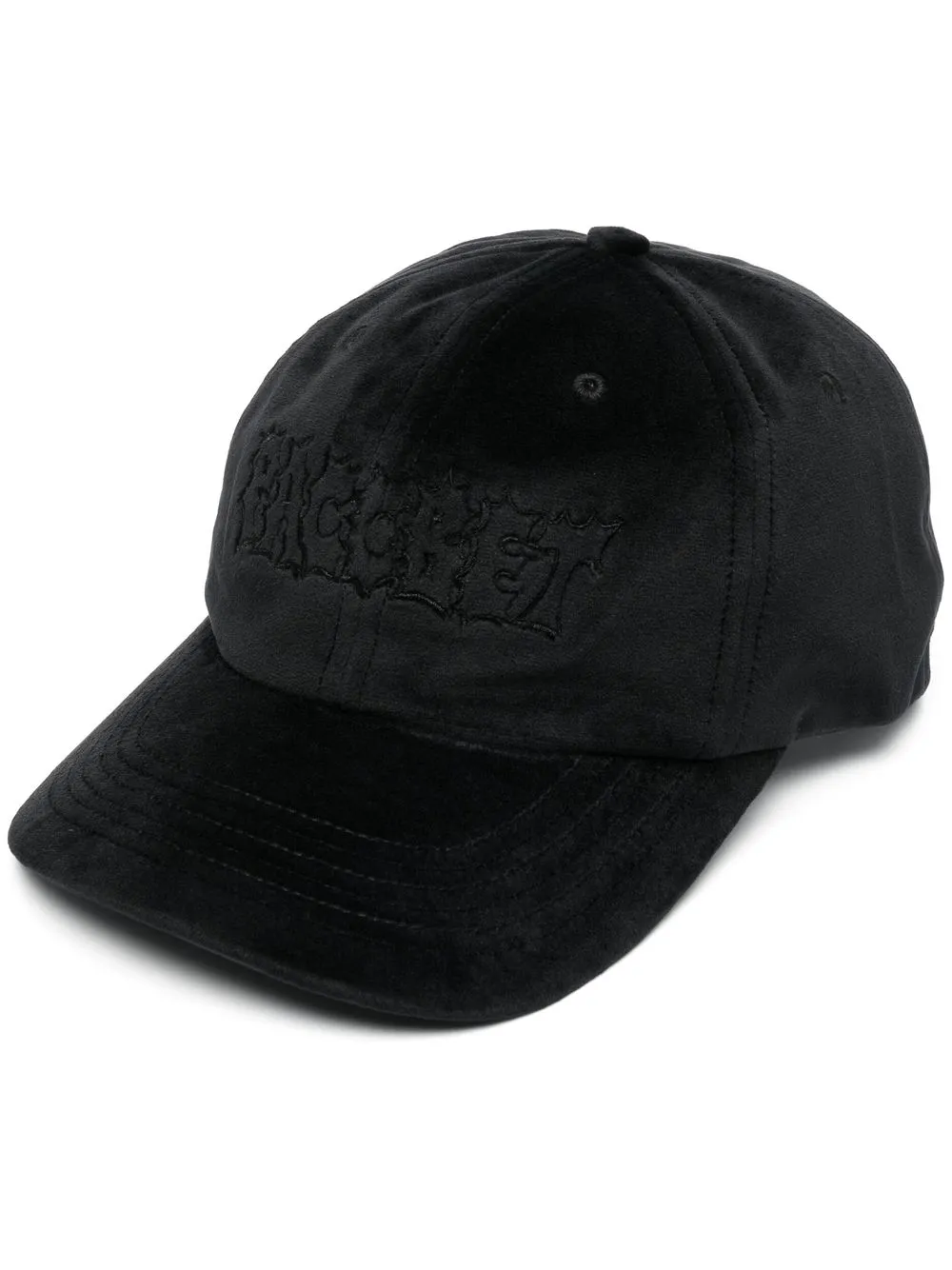 

PACCBET gorra con logo bordado y efecto de terciopelo - Negro