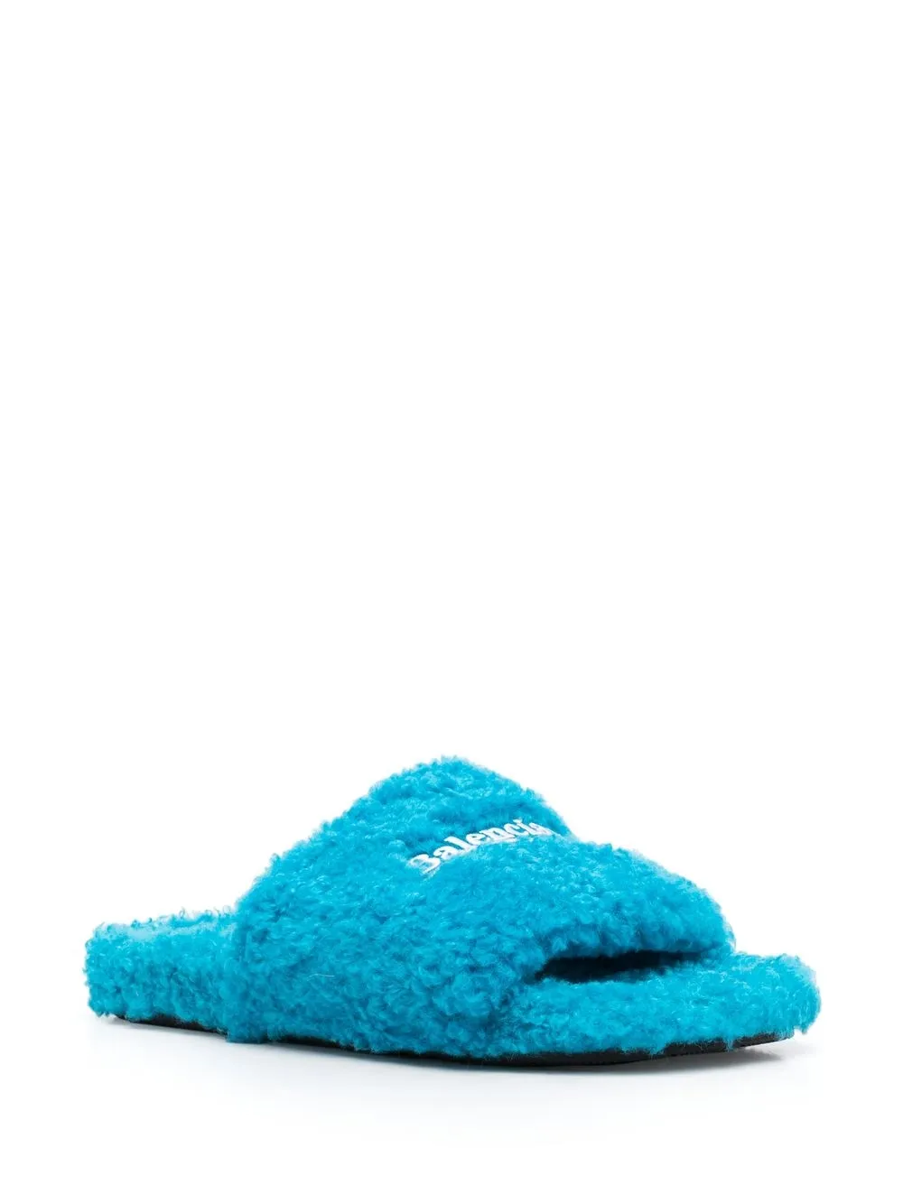 Balenciaga Slippers met imitatie lamswol - Blauw