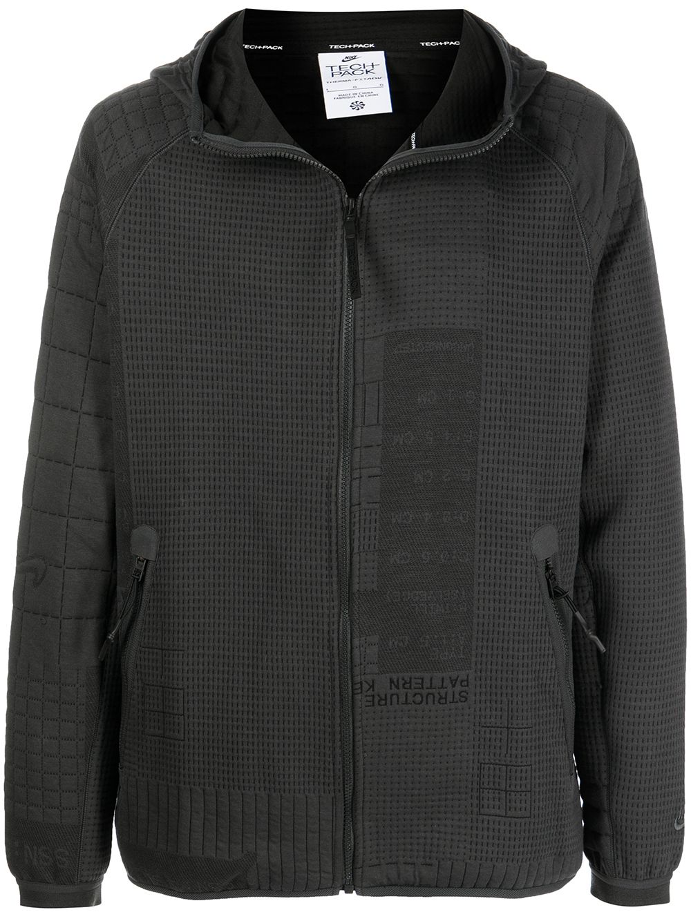 Nike Waffle-effect Zip-up Hoodie In Grey | ModeSens