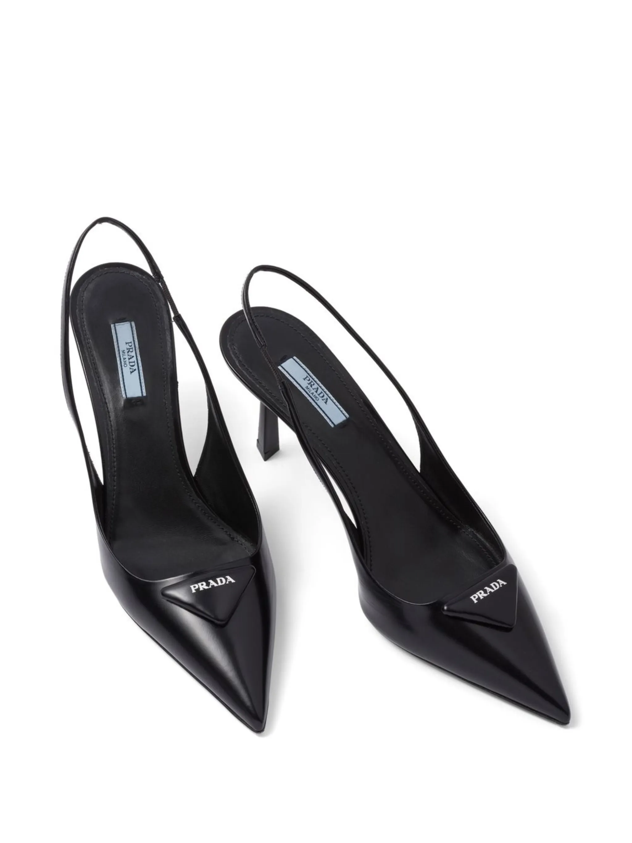 Prada logo-plaque slingback pumps