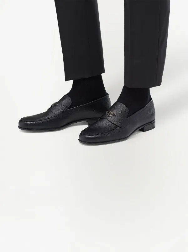 Prada saffiano shop leather loafers