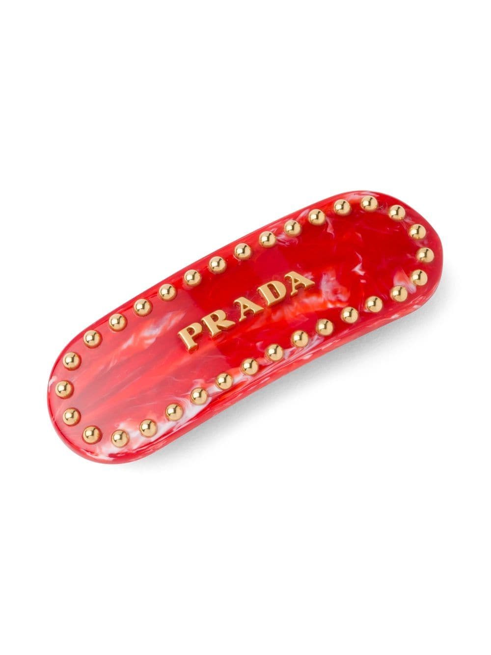 Image 2 of Prada studded logo-lettering hair clip