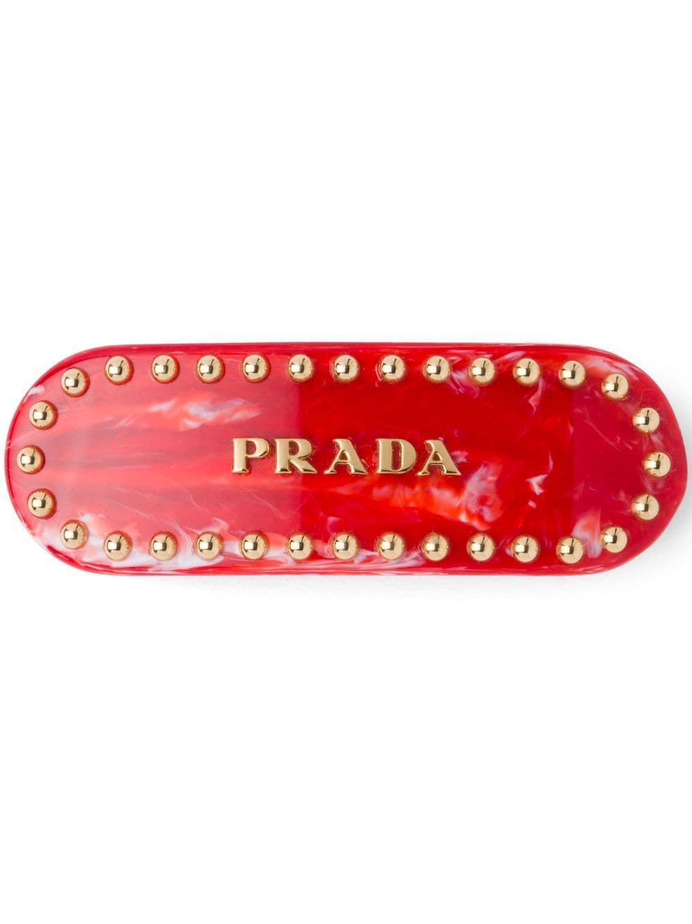 Image 1 of Prada studded logo-lettering hair clip