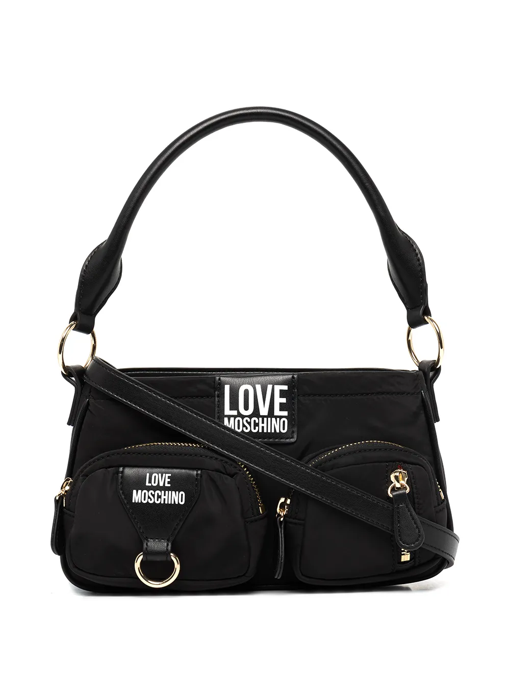 

Love Moschino logo-patch crossbody bag - Black