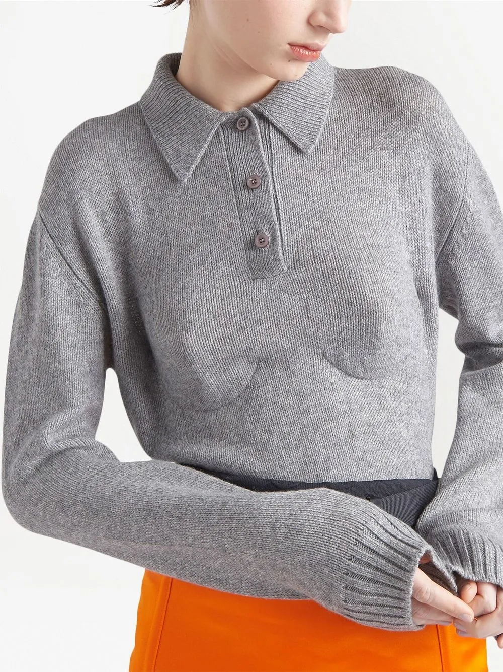 prada 针织羊绒polo领毛衣 图 4