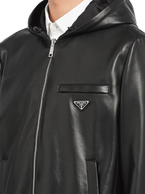 Prada Reversible Hooded Leather Jacket - Farfetch