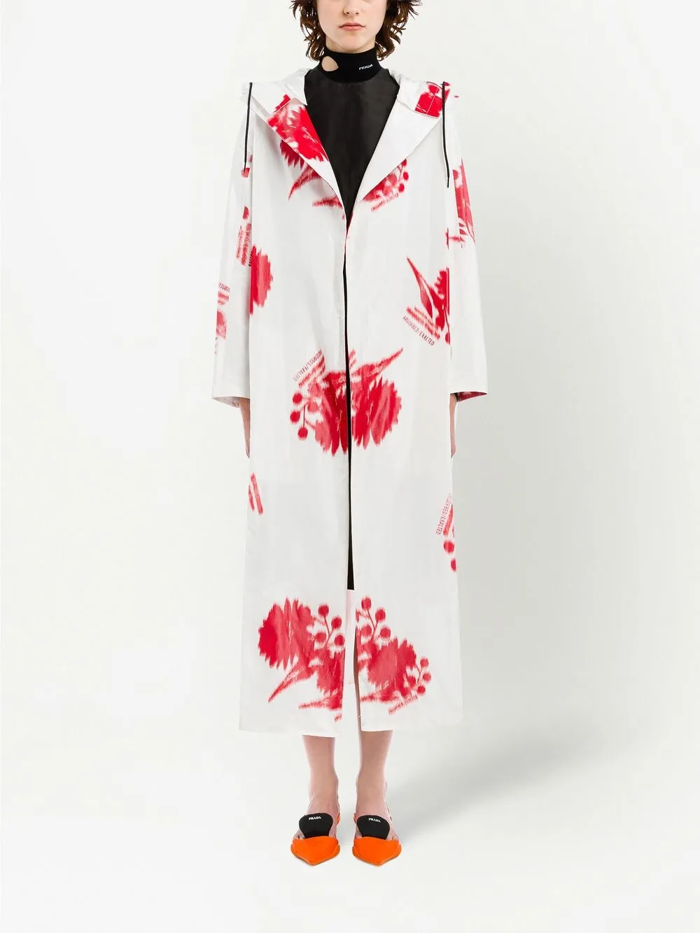 Prada Jas met bloemenprint - Wit
