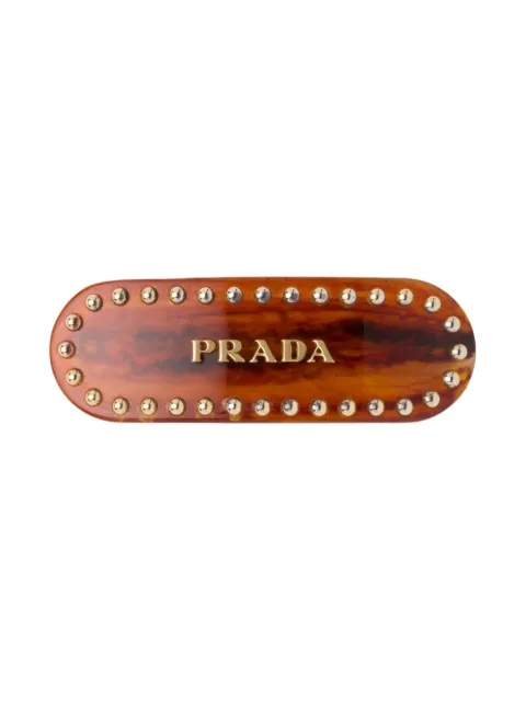 Prada logo-lettering hair clip