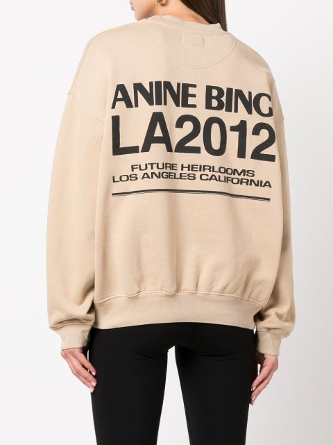 Anine Bing Jaci Logo-print Cotton Sweatshirt - Farfetch