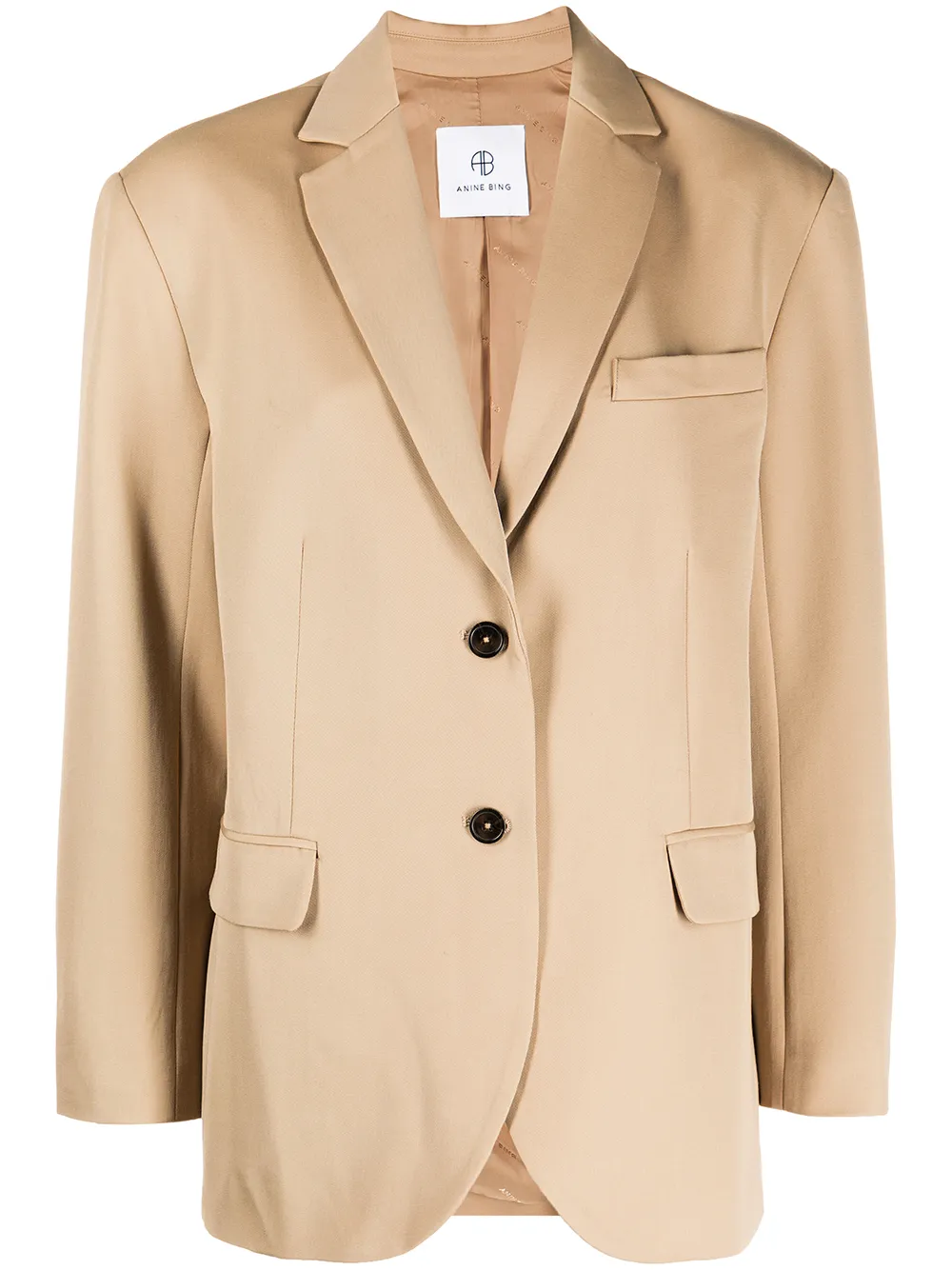 

ANINE BING blazer Quinn a cuadros con botones - Neutro