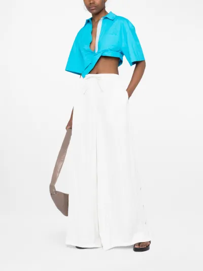 side-button wide-leg trousers | AC9 