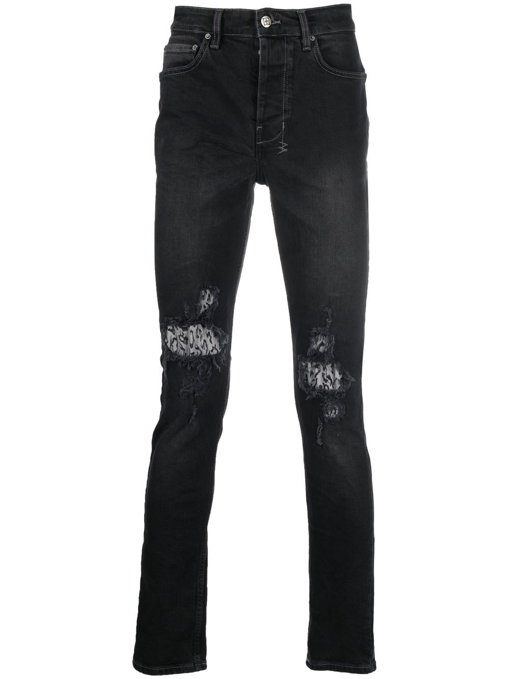 Ksubi Chitch Leopard Patch Distressed slim-fit Jeans - Farfetch