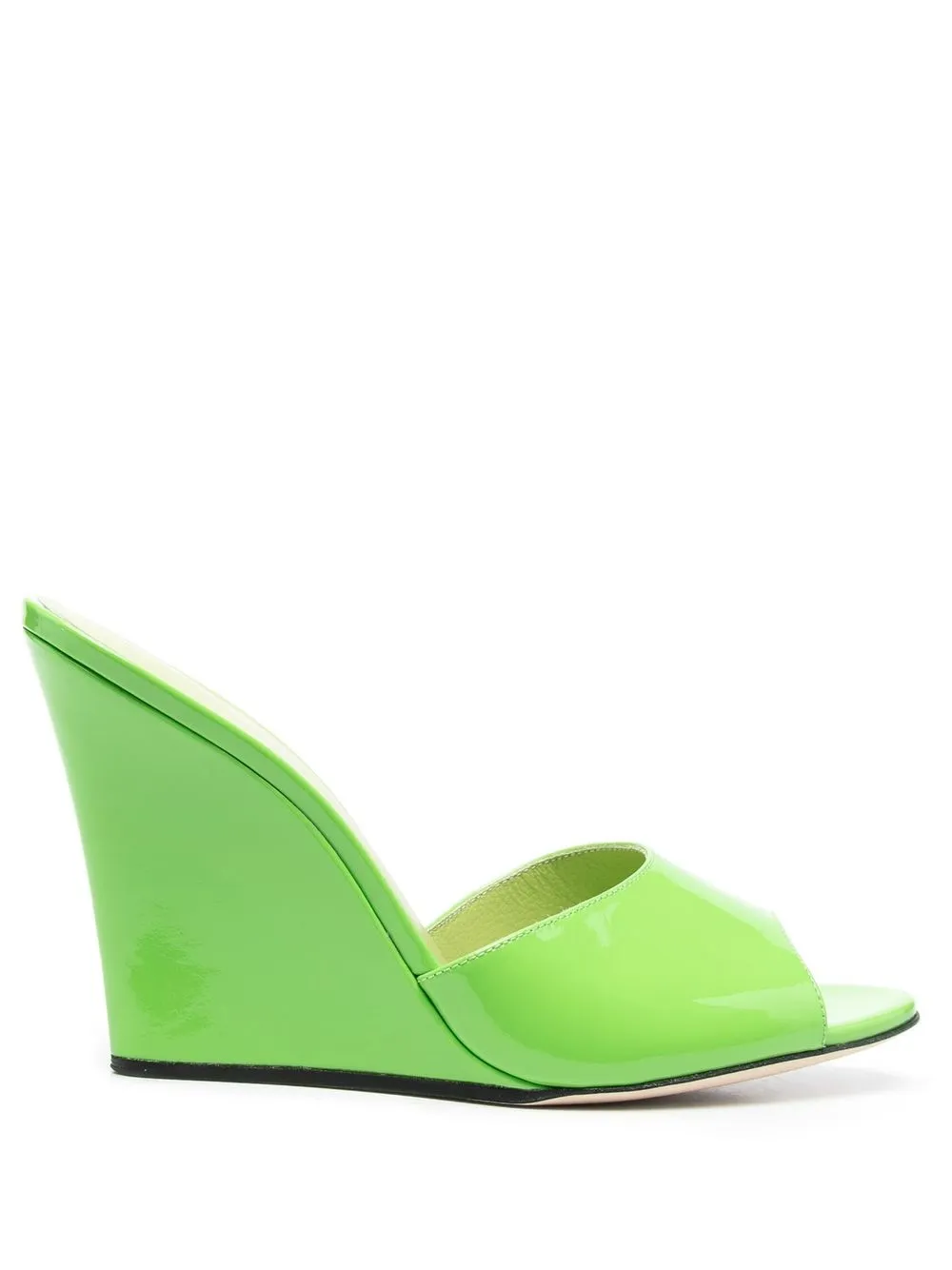 Paris Texas Wanda Wedge Mules In Green